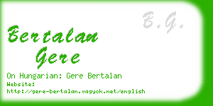 bertalan gere business card